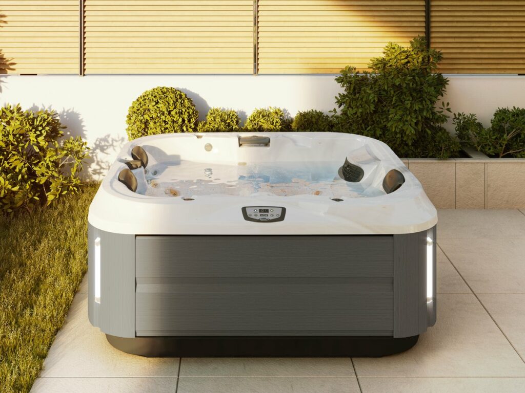 2-3 person hot tub on a patio