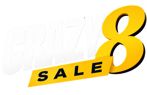 Crazy 8 Logo White - Premium Home Leisure